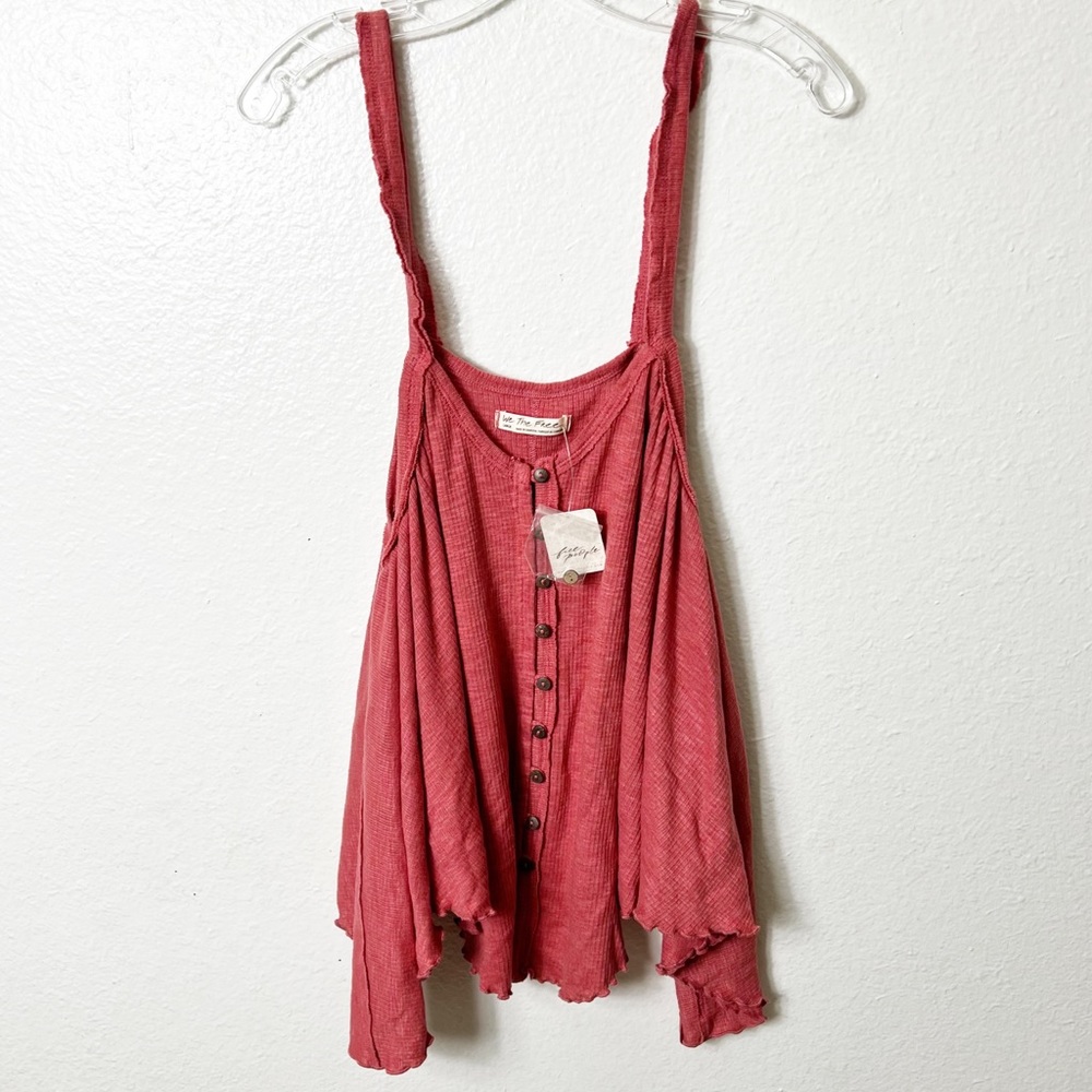 FREE PEOPLE WE THE FREE ROSETTE BUTTON WOMEN BLOUSE SIZE LARGE BRAND NEW
